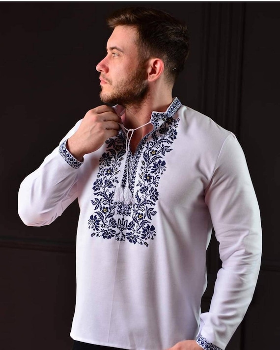 Ukrainian Vyshyvanka | Men's Embroidered Shirt | Вишиванка | Ukraine Vintage Sorochka Gift for Him | Handmade Ukrainian Clothing (65)