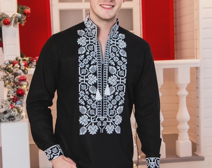 Ukrainian Vyshyvanka | Men's Embroidered Shirt | Вишиванка | Ukraine Vintage Sorochka Gift for Him | Handmade Ukrainian Clothing (20)