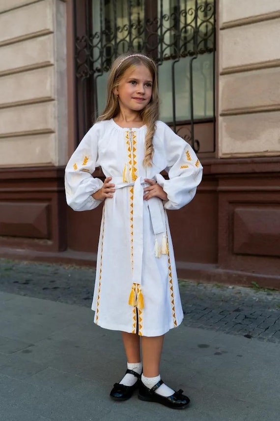 Embroidered Vyshyvanka Dress for Girls | Ukrainian Embroidery Dress | Traditional Ukrainian Style in Stock in USA | Вишиванка у США