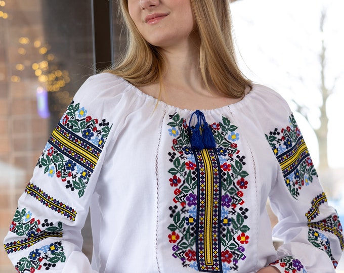 Ukrainian Embroidered Blouse for Women | Ethno Vintage Women's Vyshyvanka Shirt | Sorochka Vyshyta | Vyshyvanka Gift USA | Вишиванка (90)