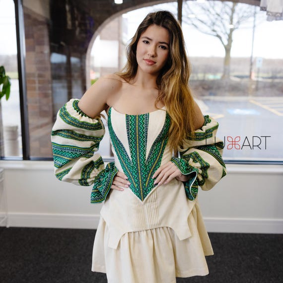 Corset | Embroidered Ukrainian Corsets in USA | Gift for Her | Handmade Present for Women | Вишитий Корсет | Ukraine Vyshyvanka (4)