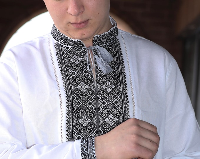 Ukrainian Vyshyvanka | Men's Embroidered Shirt | Вишиванка | Ukraine Vintage Sorochka Gift for Him | Handmade Ukrainian Clothing (93)