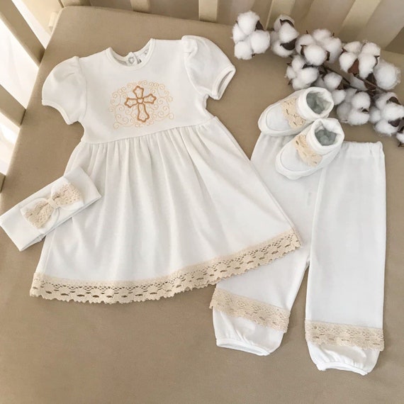 Baptism Dress Christening Outfit EMBROIDERY Dress for Baby Dress