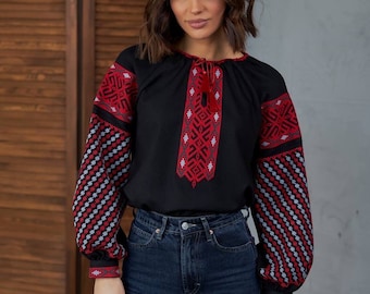 Ukrainian Embroidered Blouse for Women | Ethno Vintage Women's Vyshyvanka Shirt | Sorochka Vyshyta | Vyshyvanka Gift USA | Вишиванка (18)