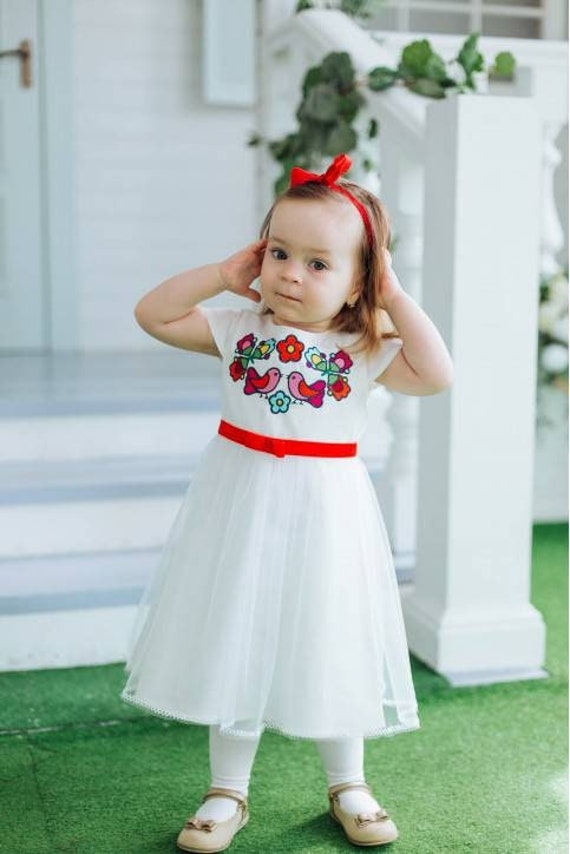 Ukrainian embroidery dress for baby, vyshyvanka dress for girl, dress with embroidery, christening dress, baptism outfit