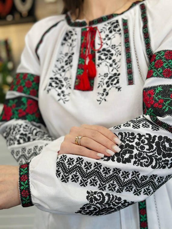 Ukrainian Embroidered Blouse for Women | Ethno Vintage Women's Vyshyvanka Shirt | Sorochka Vyshyta | Vyshyvanka Gift USA | Вишиванка (8)