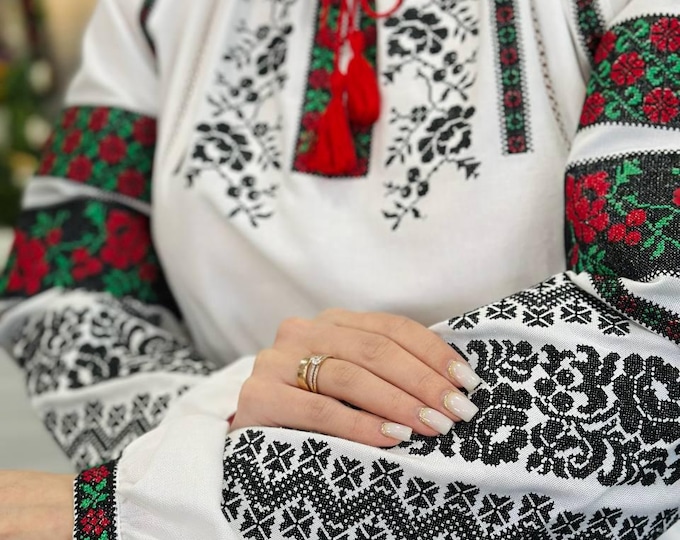 Ukrainian Embroidered Blouse for Women | Ethno Vintage Women's Vyshyvanka Shirt | Sorochka Vyshyta | Vyshyvanka Gift USA | Вишиванка (8)