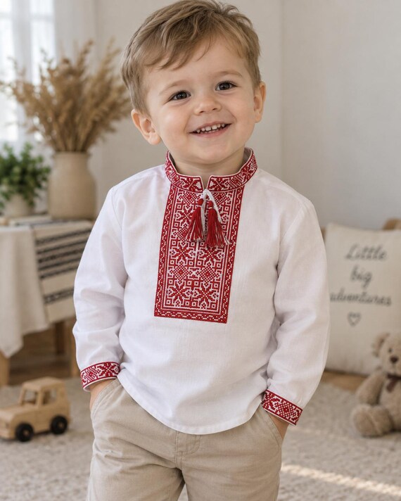 Boys' Embroidered Vyshyvanka Shirt | Ukrainian Traditional Style