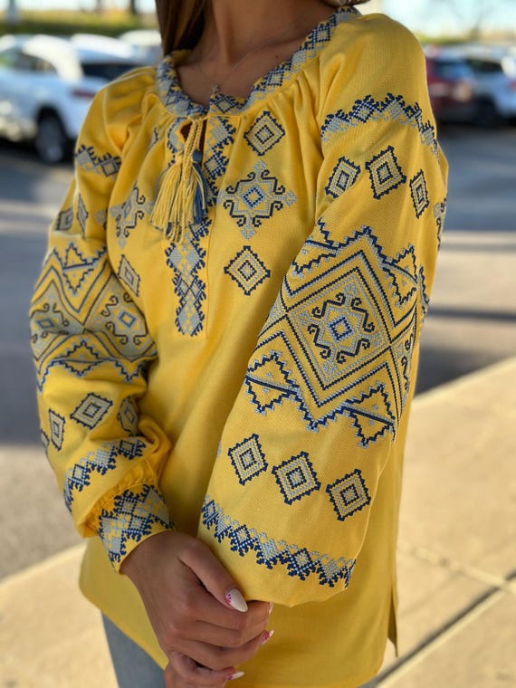 Ukrainian Embroidered Blouse for Women | Ethno Vintage Women's Vyshyvanka Shirt | Sorochka Vyshyta | Vyshyvanka Gift USA | Вишиванка (83)