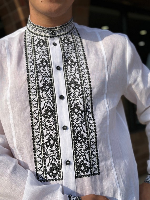Ukrainian Vyshyvanka | Men's Embroidered Shirt | Вишиванка | Ukraine Vintage Sorochka Gift for Him | Handmade Ukrainian Clothing (97)