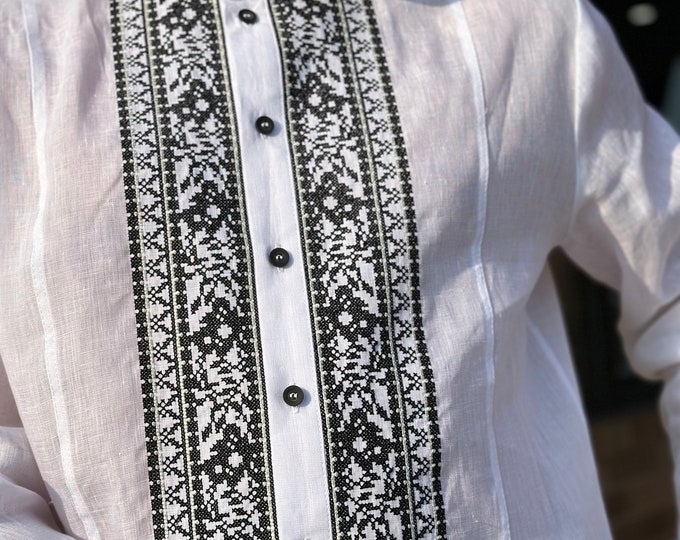 Ukrainian Vyshyvanka | Men's Embroidered Shirt | Вишиванка | Ukraine Vintage Sorochka Gift for Him | Handmade Ukrainian Clothing (97)
