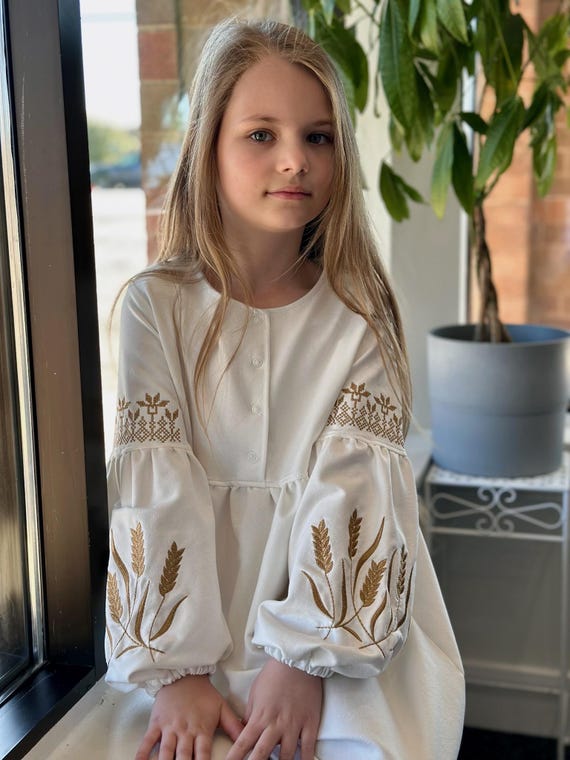 Embroidered Vyshyvanka Dress for Girls | Ukrainian Embroidery Dress | Traditional Ukrainian Style in Stock in USA | Вишиванка у США (20)