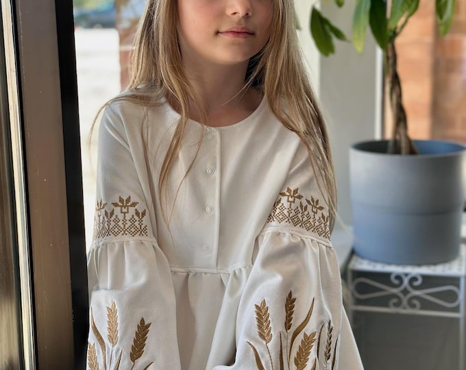 Embroidered Vyshyvanka Dress for Girls | Ukrainian Embroidery Dress | Traditional Ukrainian Style in Stock in USA | Вишиванка у США (20)