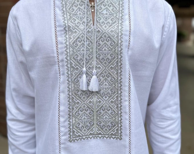 Ukrainian Vyshyvanka | Men's Embroidered Shirt | Вишиванка | Ukraine Vintage Sorochka Gift for Him | Handmade Ukrainian Clothing