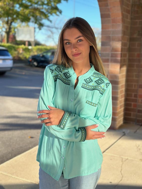 Ukrainian Embroidered Blouse for Women | Ethno Vintage Women's Vyshyvanka Shirt | Sorochka Vyshyta | Vyshyvanka Gift USA | Вишиванка (131)