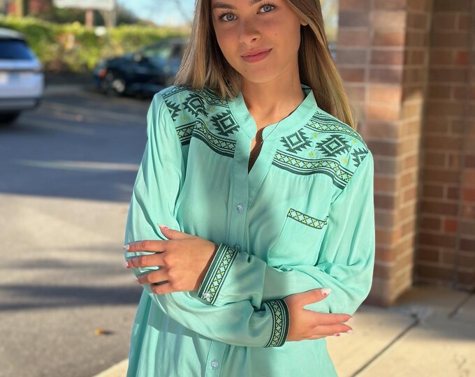 Ukrainian Embroidered Blouse for Women | Ethno Vintage Women's Vyshyvanka Shirt | Sorochka Vyshyta | Vyshyvanka Gift USA | Вишиванка (131)
