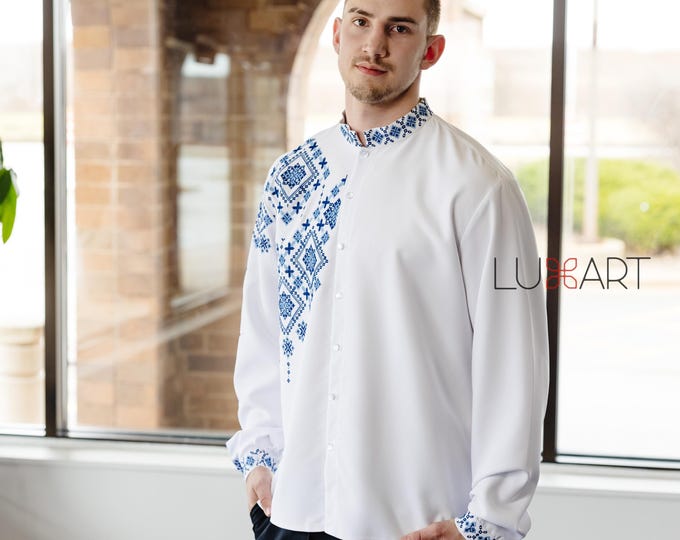 Ukrainian Vyshyvanka | Men's Embroidered Shirt | Вишиванка | Ukraine Vintage Sorochka Gift for Him | Handmade Ukrainian Clothing (17)