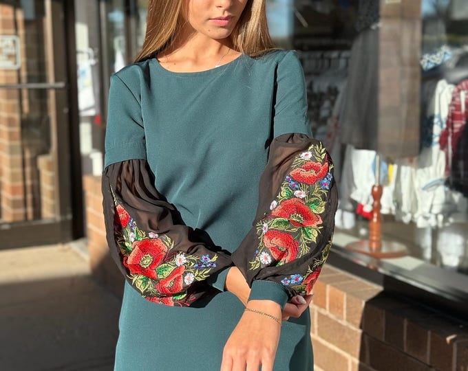 Ukrainian Vyshyvanka Dress | Ukraine Embroidered Dress in USA | Handmade Traditional Ukraine-Style Boho Embroidery Gift | Вишиванка (62)