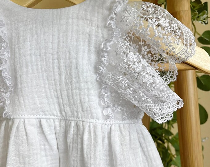 Baptism Dress | Christening EMBROIDERED Outfit | Dress for Baby | Gift Dress for Newborn (12)