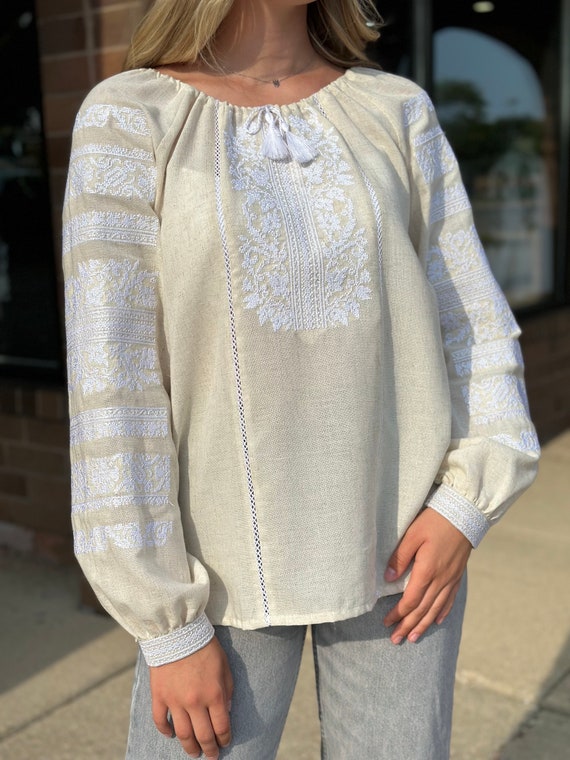 Ukrainian Embroidered Blouse for Women | Ethno Vintage Women's Vyshyvanka Shirt | Sorochka Vyshyta | Vyshyvanka Gift USA | Вишиванка (5)