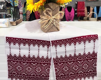 Ukrainian Embroidered Wedding Rushnyk | Handmade Ceremony Towel