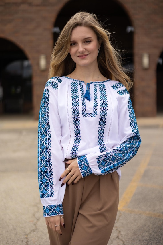 Ukrainian Embroidered Blouse for Women | Ethno Vintage Women's Vyshyvanka Shirt | Sorochka Vyshyta | Vyshyvanka Gift USA | Вишиванка (9)