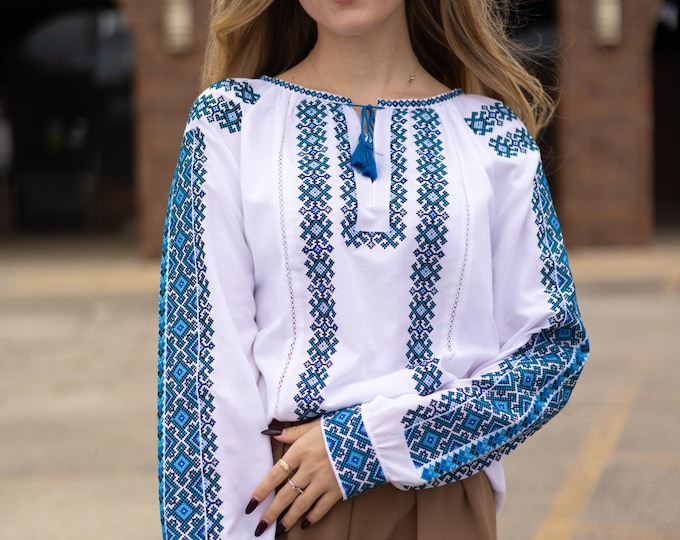 Ukrainian Embroidered Blouse for Women | Ethno Vintage Women's Vyshyvanka Shirt | Sorochka Vyshyta | Vyshyvanka Gift USA | Вишиванка (9)