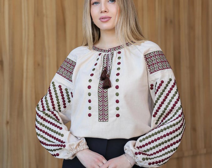 Embroidered Ukrainian Blouse | Women's Vyshyvanka Shirt, Boho Folk Style