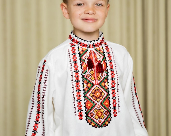 Boys' Embroidered Vyshyvanka Shirt | Traditional Ukrainian Style in USA