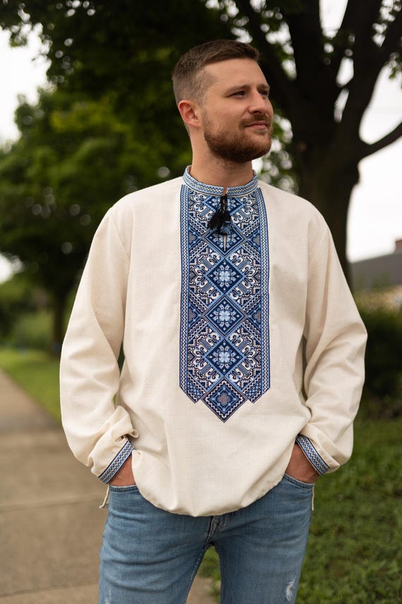 Ukrainian Vyshyvanka | Men's Embroidered Shirt | Вишиванка | Ukraine Vintage Sorochka Gift for Him | Handmade Ukrainian Clothing (11)