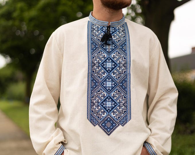 Ukrainian Vyshyvanka | Men's Embroidered Shirt | Вишиванка | Ukraine Vintage Sorochka Gift for Him | Handmade Ukrainian Clothing (11)