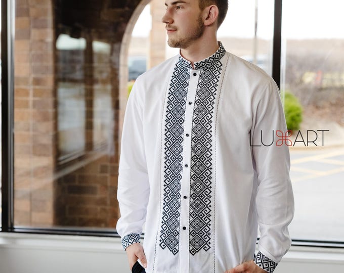 Ukrainian Vyshyvanka | Men's Embroidered Shirt | Вишиванка | Ukraine Vintage Sorochka Gift for Him | Handmade Ukrainian Clothing (17)