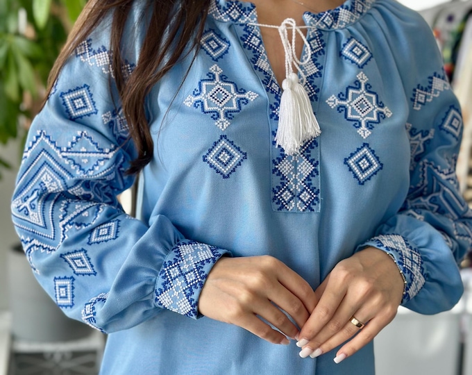 Ukrainian Embroidered Blouse | Women's Vyshyvanka Shirt, USA Stock