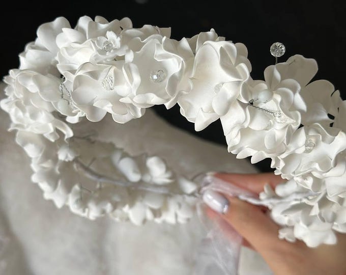 Handmade Ukrainian Flower Crown | Vinok | Вінок | Floral Wreath Headband | Hair Accessory Gift for Her or Girl | Boho Festival Style (21)