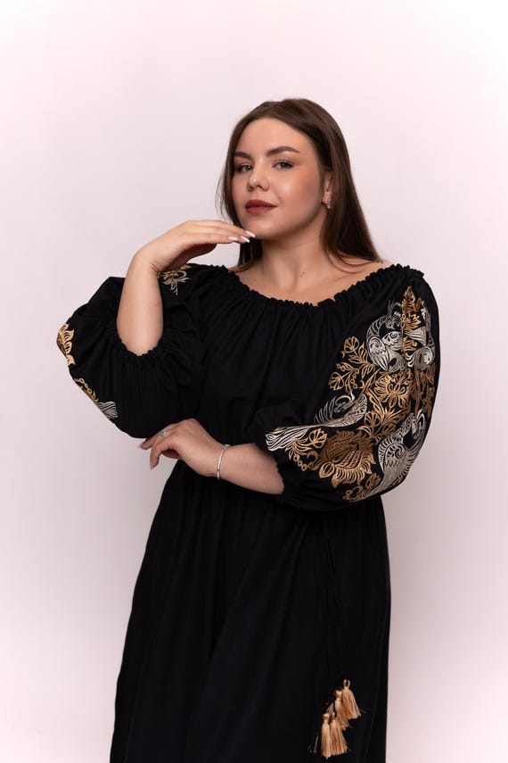 Ukrainian Vyshyvanka Dress | NEW Embroidered Dress in Stock at Our USA Store | Traditional Ukraine-Style Boho Embroidery Gift | Вишиванка
