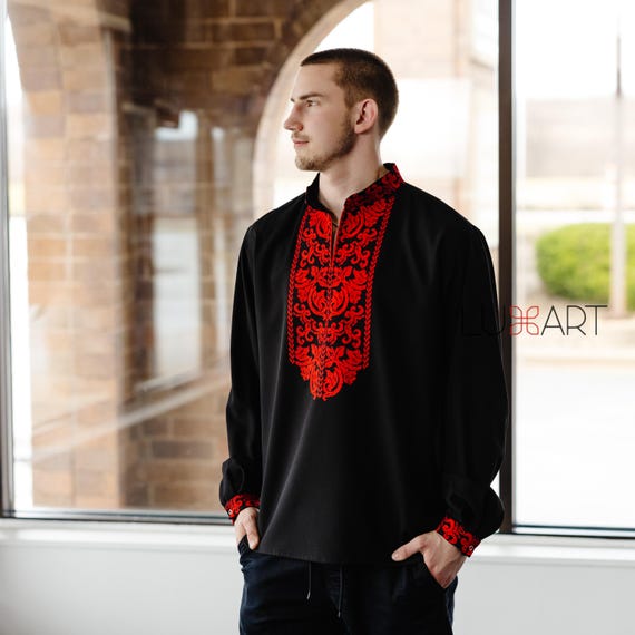 Ukrainian Vyshyvanka | Men's Embroidered Shirt | Вишиванка | Ukraine Vintage Sorochka Gift for Him | Handmade Ukrainian Clothing (17)