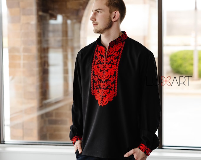 Ukrainian Vyshyvanka | Men's Embroidered Shirt | Вишиванка | Ukraine Vintage Sorochka Gift for Him | Handmade Ukrainian Clothing (17)