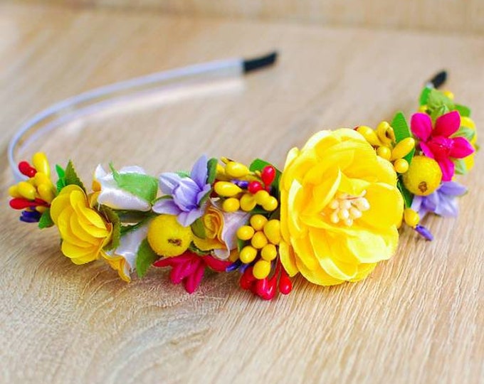 Handmade Ukrainian Flower Crown | Vinok | Вінок | Floral Wreath Headband | Hair Accessory Gift for Her or Girl | Boho Festival Style (22)