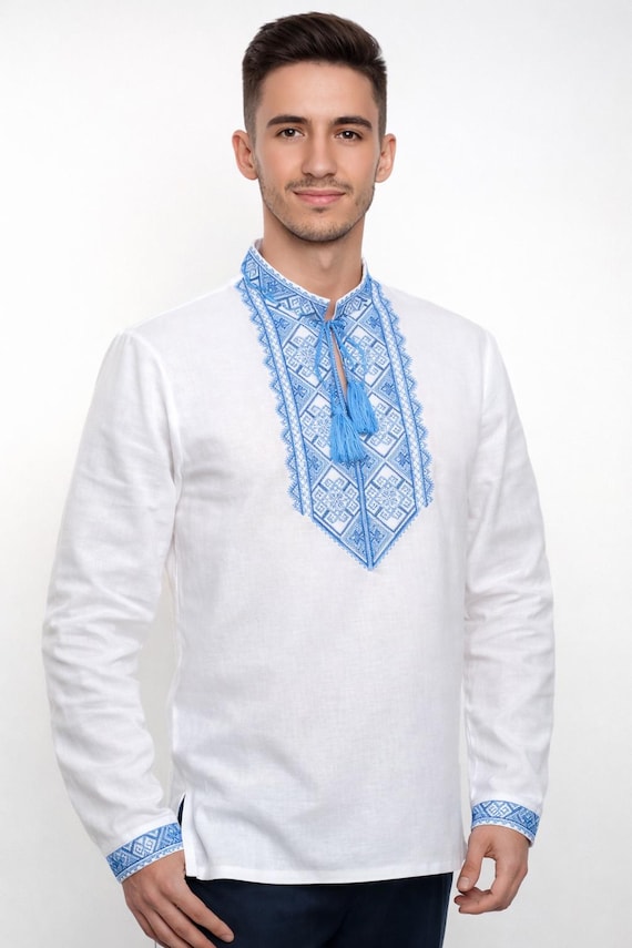 Ukrainian Vyshyvanka | Men's Embroidered Shirt | Вишиванка | Ukraine Vintage Sorochka Gift for Him | Handmade Ukrainian Clothing