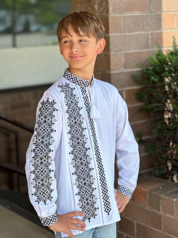 Embroidered Vyshyvanka Shirt for Boys | Ukrainian Embroidery Shirt | Traditional Ukrainian Style Gift in Stock in USA | Вишиванка у США (49)