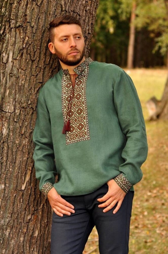 Ukrainian Vyshyvanka | Men's Embroidered Shirt | Вишиванка | Ukraine Vintage Sorochka Gift for Him | Handmade Ukrainian Clothing (6)