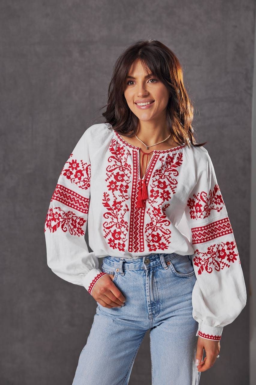 Vyshyvanka Ukraine Blouse Ukrainian Vyshyvanka Embrodered Shirt Ethno