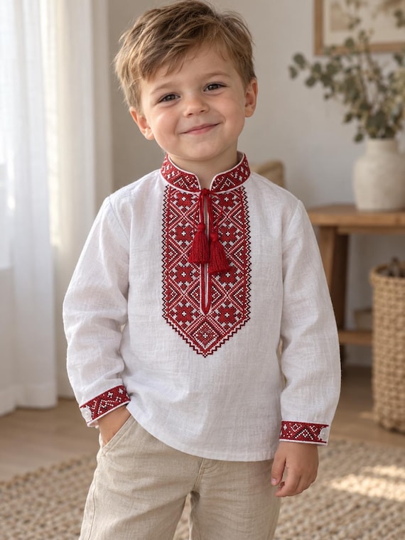 Boys' Embroidered Vyshyvanka Shirt | Ukrainian Traditional Style