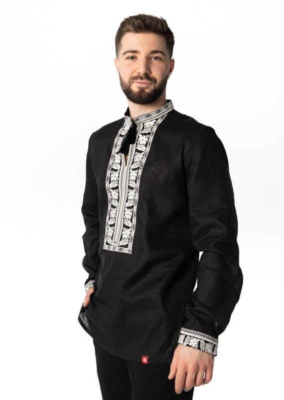 Ukrainian Vyshyvanka | Men's Embroidered Shirt | Вишиванка | Ukraine Vintage Sorochka Gift for Him | Handmade Ukrainian Clothing