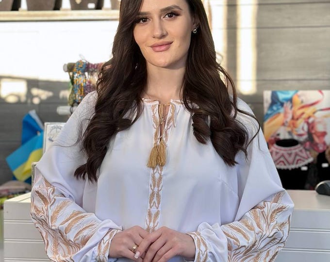 Ukrainian Embroidered Blouse for Women | Ethno Vintage Women's Vyshyvanka Shirt | Sorochka Vyshyta | Vyshyvanka Gift USA | Вишиванка (117)