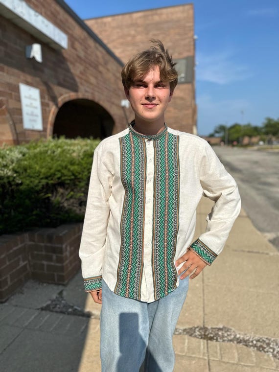 Ukrainian Vyshyvanka | Men's Embroidered Shirt | Вишиванка | Ukraine Vintage Sorochka Gift for Him | Handmade Ukrainian Clothing (44)