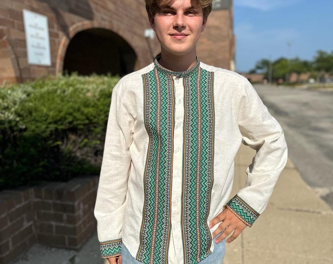 Ukrainian Vyshyvanka | Men's Embroidered Shirt | Вишиванка | Ukraine Vintage Sorochka Gift for Him | Handmade Ukrainian Clothing (44)