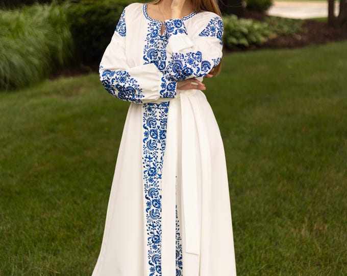 Ukrainian Vyshyvanka Dress | NEW Embroidered Dress | Handmade Traditional Ukraine-Style Boho Embroidery | Вишиванка (89)