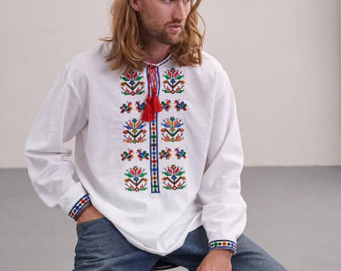 Ukrainian Vyshyvanka | Men's Embroidered Shirt | Вишиванка | Ukraine Vintage Sorochka Gift for Him | Handmade Ukrainian Clothing (61)