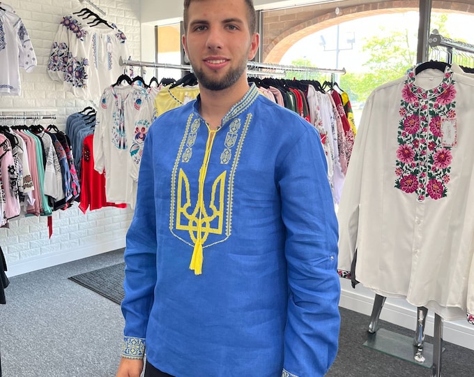Ukrainian Vyshyvanka | Men's Embroidered Shirt | Вишиванка | Ukraine Vintage Sorochka Gift for Him | Handmade Ukrainian Clothing (79)